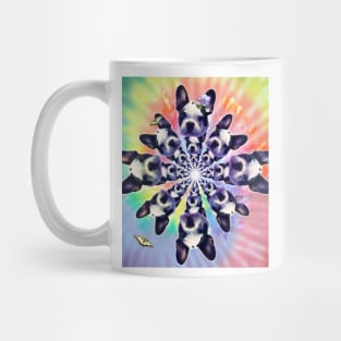 Trippy French Bulldog Dog Tie Tye Dye Rainbow Spiral Mug